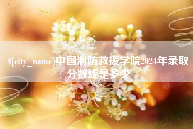 太康中国消防救援学院2024年录取分数线是多少
