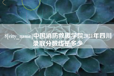 太康中国消防救援学院2021年四川录取分数线是多少