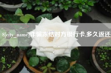 太康诈骗冻结对方银行卡,多久返还