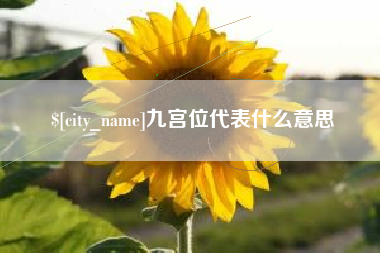 太康九宫位代表什么意思