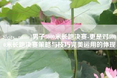 太康男子5000米长跑决赛-更是对5000米长跑决赛策略与技巧完美运用的体现