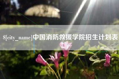 太康中国消防救援学院招生计划表